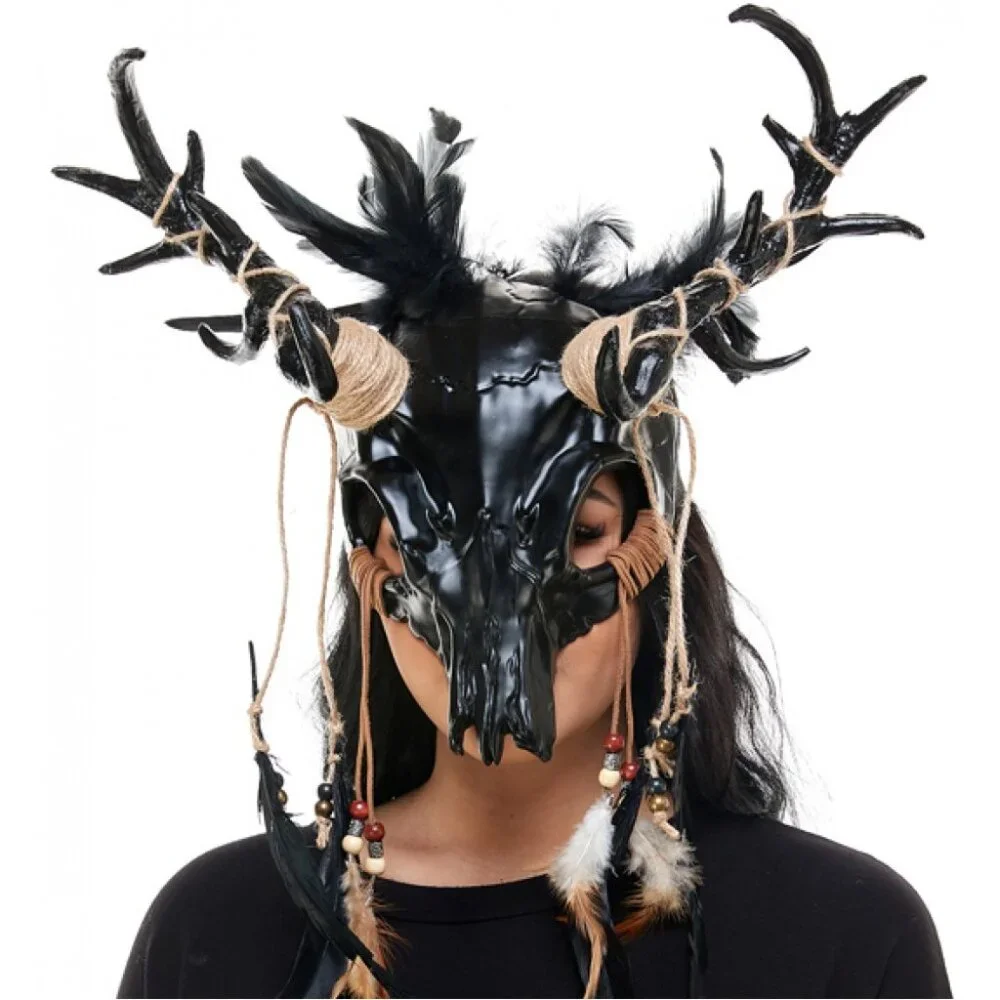 Krampus Ram Goat Demon with Horns Devil Halloween Masquerade Masks Party